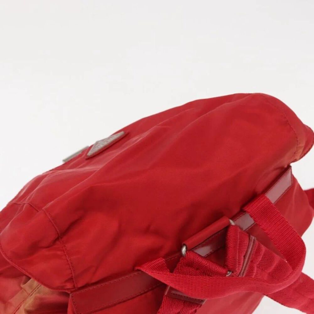 Prada Double Front Pocket Backpack Tessuto Red Nylon Backpack Bag - Picture 14 of 16